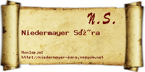 Niedermayer Sára névjegykártya