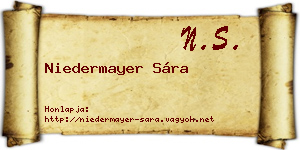 Niedermayer Sára névjegykártya