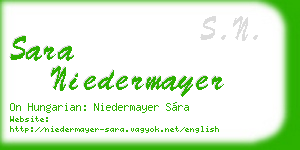 sara niedermayer business card