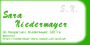 sara niedermayer business card